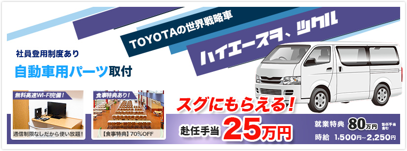 TOYOTA系ハイエース製造・自動車用パース取付